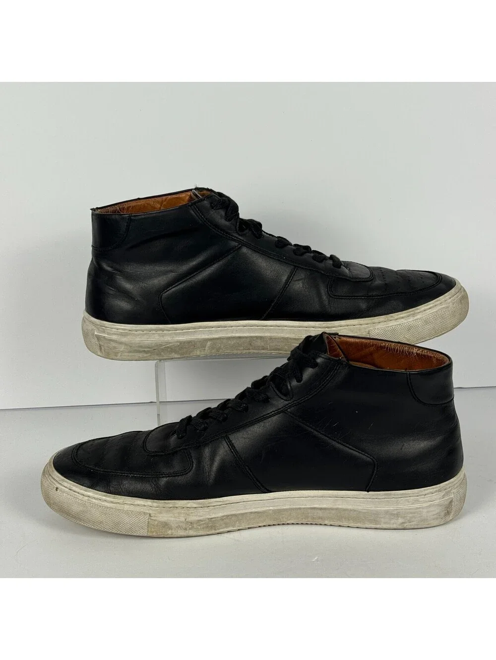 Beckett Simonon Garcia High Top Mens Size 11 Black Leather Sneakers Shoes